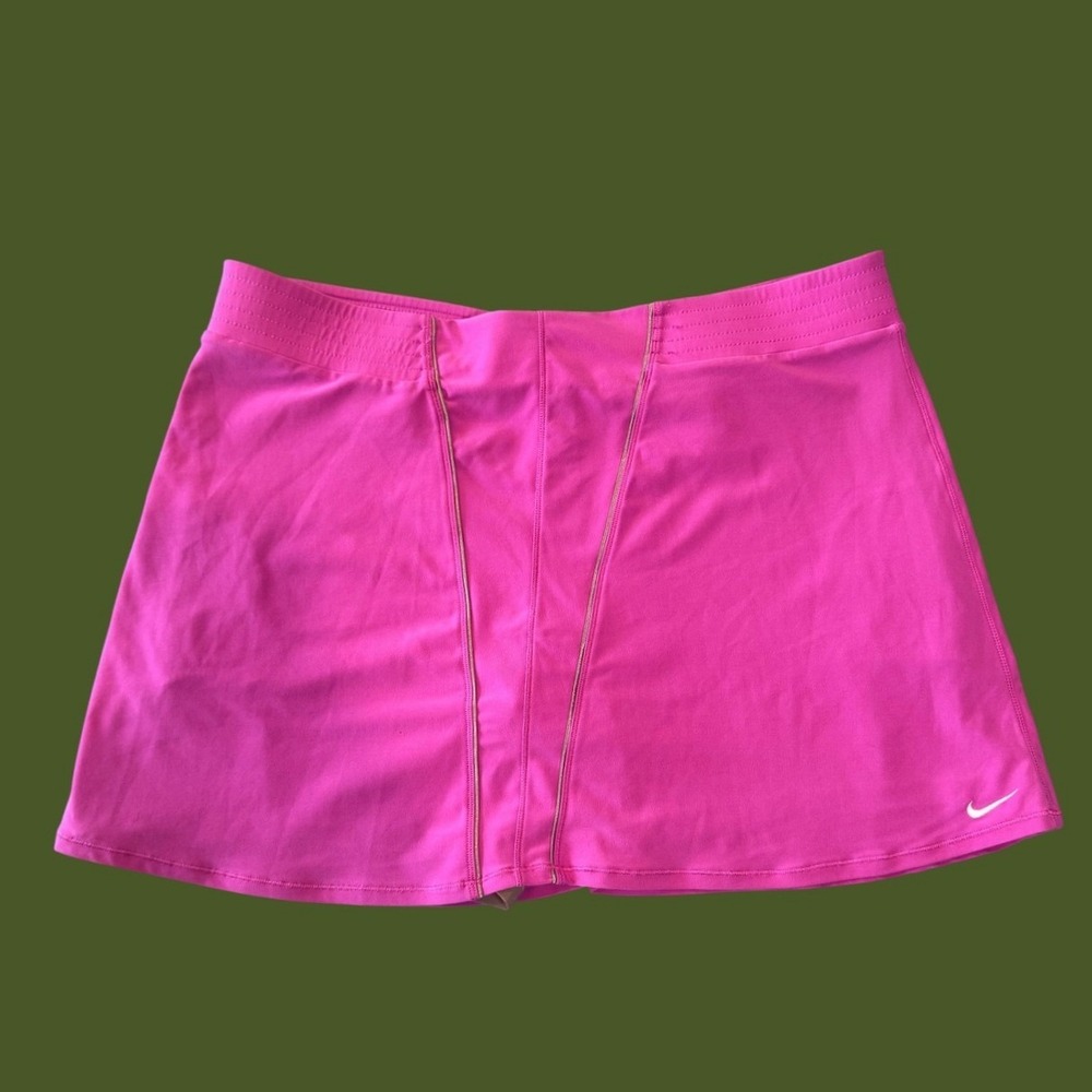 Nike Fit Dry Tennis Skort XL Pink Gold Stitching Built-in Shorts